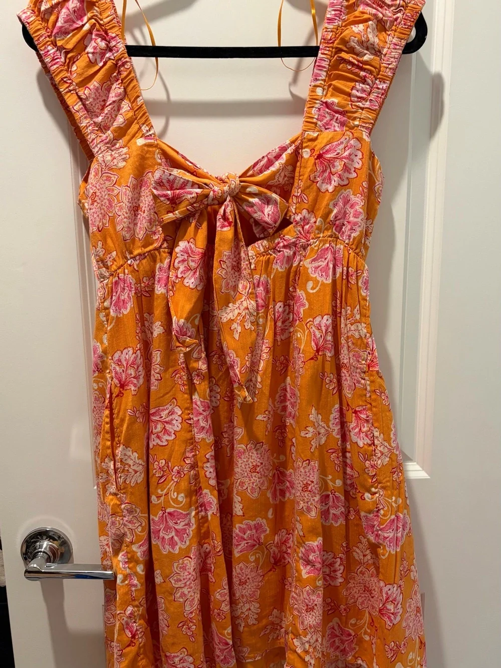 Old Navy Pink Floral Sundress on Mustard